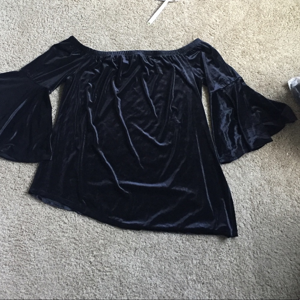Black Cold Shoulder Top